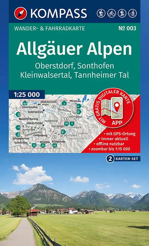 Kompass wanderkarten set 003 - kompass, wanderkarten-set