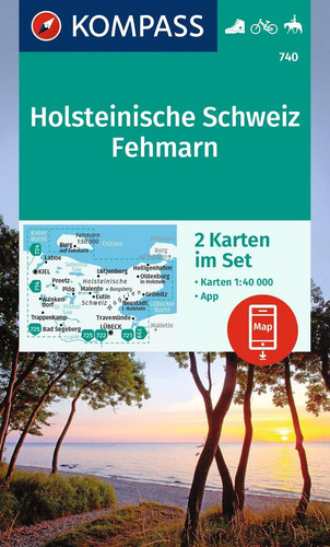 Kompass wanderkarten set 740 - kompass, wanderkarten-set